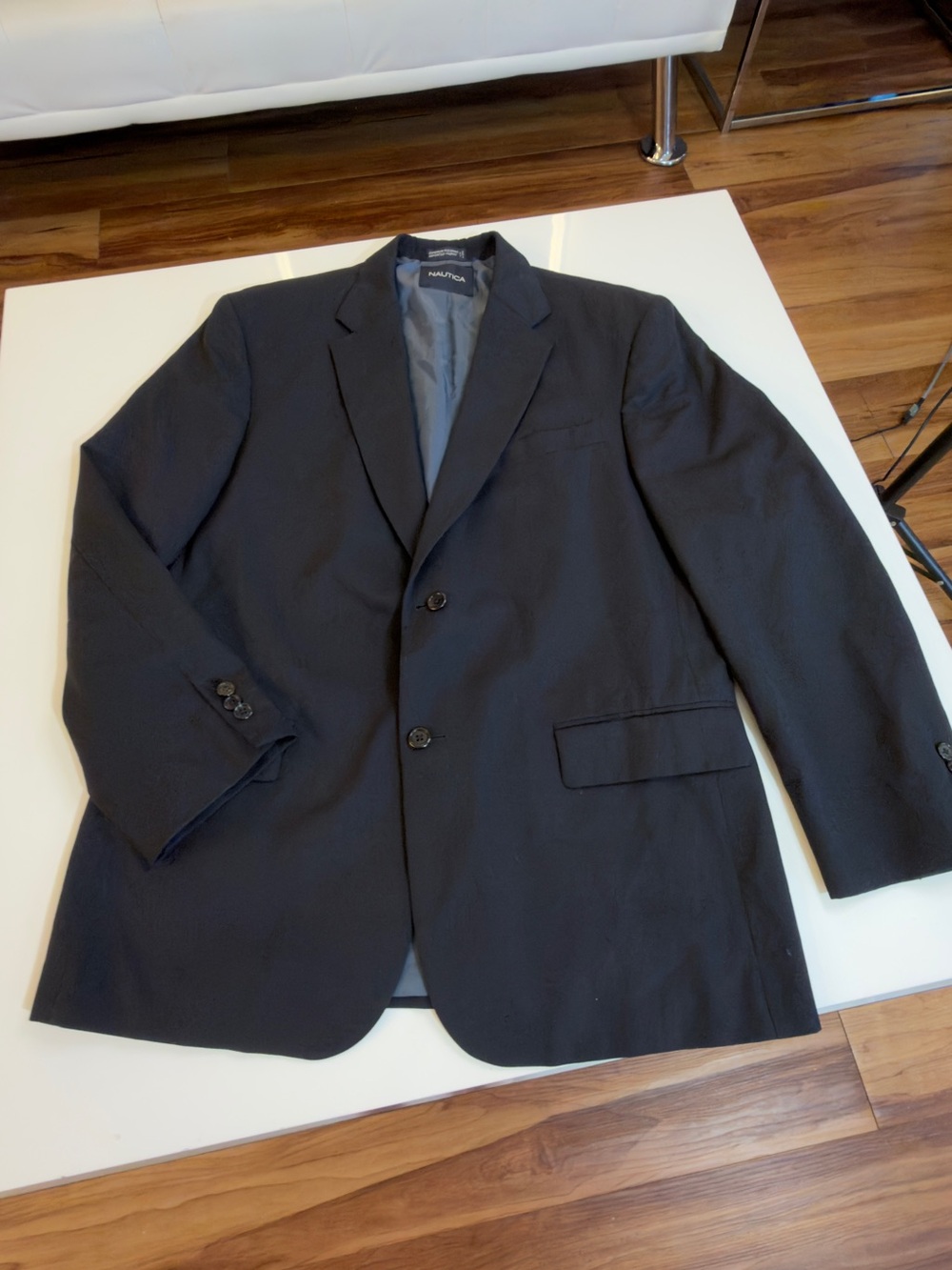 Nautica Men’s 100% Wool Navy Blue 2 Button Blazer Sport Coat Size 44R